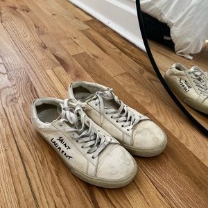 COPY - SL/06 Court Classic Leather-Trimmed Logo-Embroidered Distressed Canvas S…